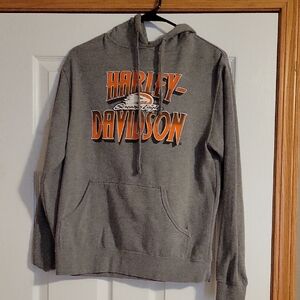Harley-Davidson Gray and Orange Hoodie